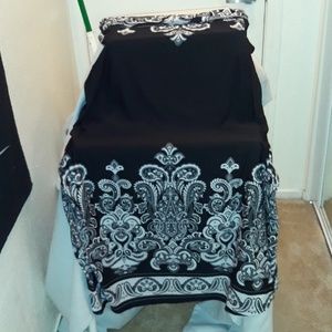 Black and white paisley maxi skirt